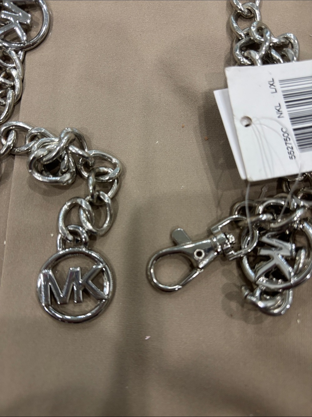 MICHAEL Michael Kors Silver Chain Logo Link Belt - Picture 3 of 8